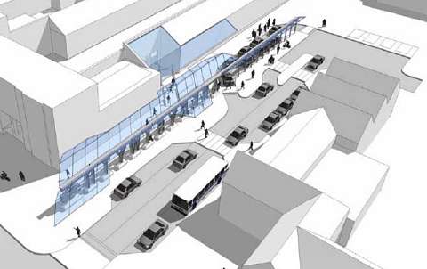 The proposed new station frontage at Aberystwyth